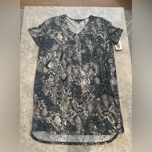 Christian Siriano NY Snake Print Tee Shirt Dress